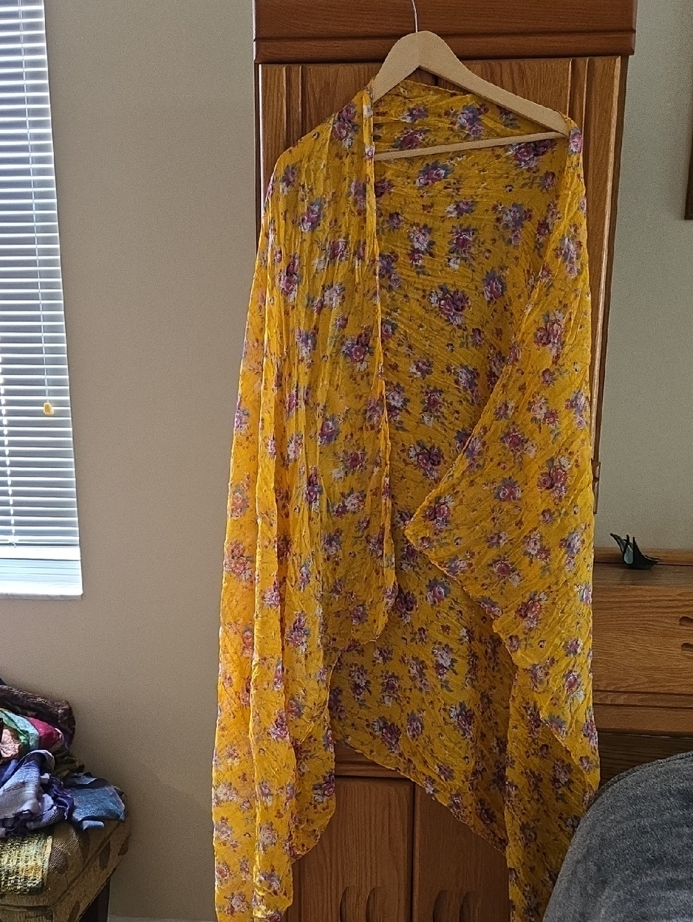 Yellow Floral Women's Scarf
